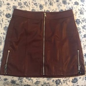 Maroon leather skirt